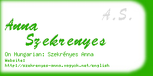 anna szekrenyes business card